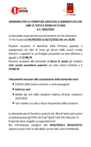 domanda borse di studio e fornitura gratuita/semigratuita libri scolastici A.S. 2022/2023