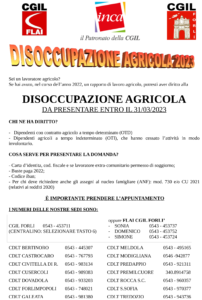 DISOCCUPAZIONE AGRICOLA 2023 - SCEGLI FLAI CGIL