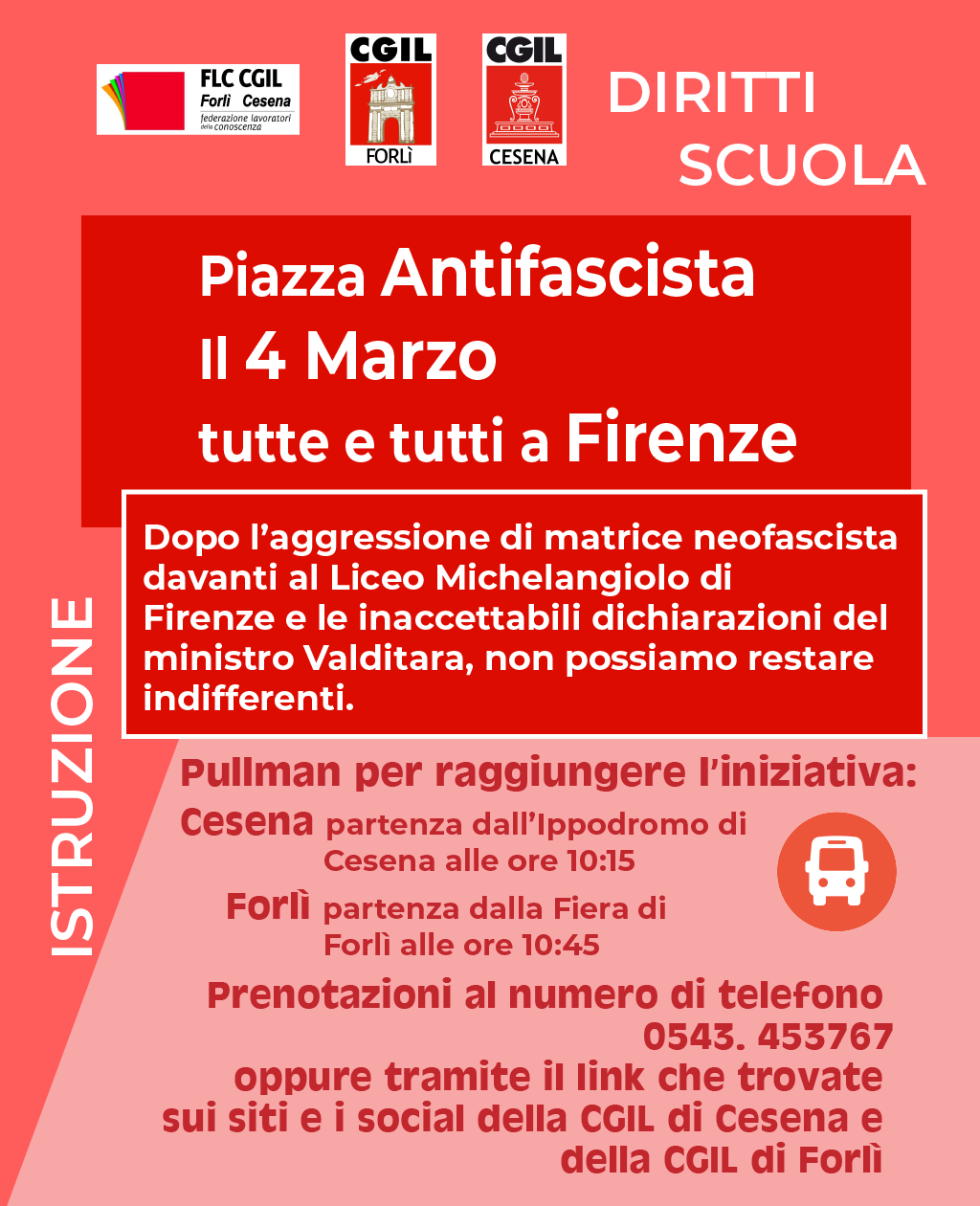 manifestazione 4 marzo Firenze